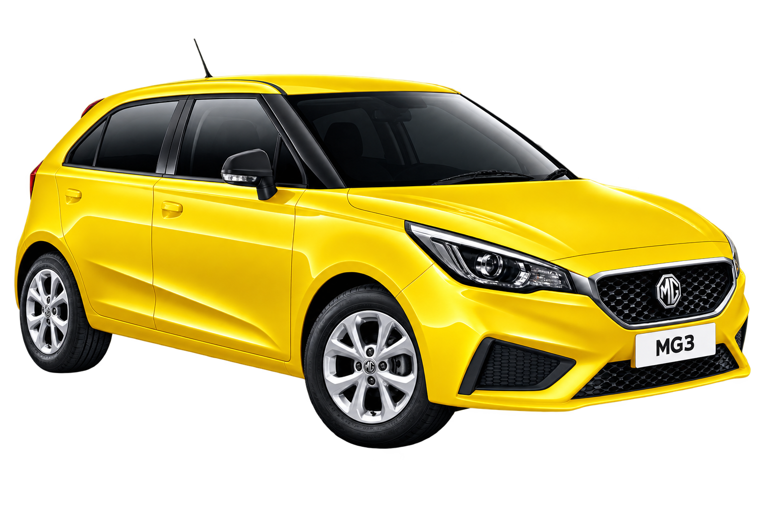 Yellow MG3 hatchback automatic rental vehicle