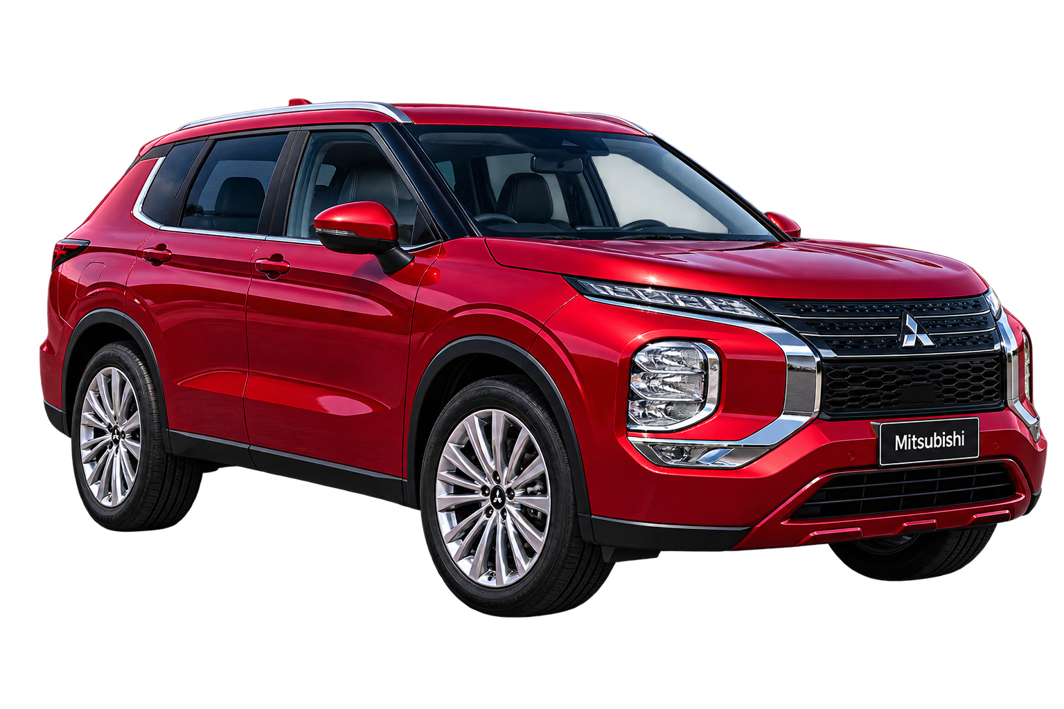Red Mitsubishi Outlander automatic rental vehicle